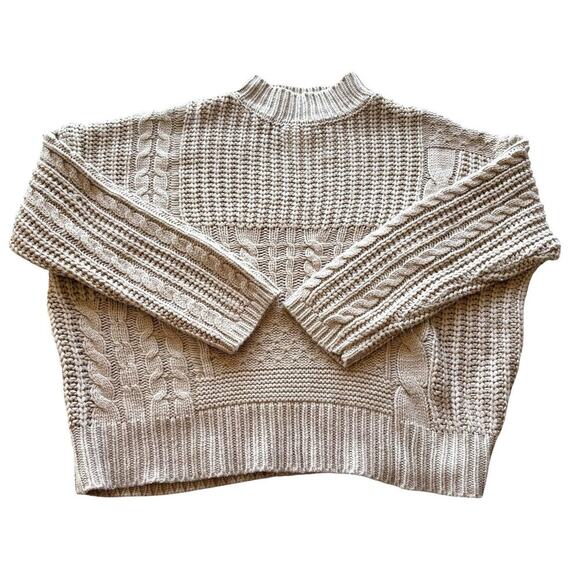 Time and Tru Lot Of 2 Women's Size L Yellow Beige Pullover Mixed Stitch Sweaters - Picture 10 of 13